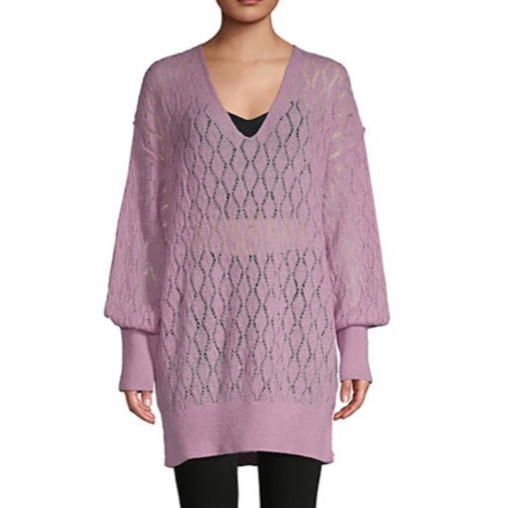 Free people v neck balloon sleeve sweater